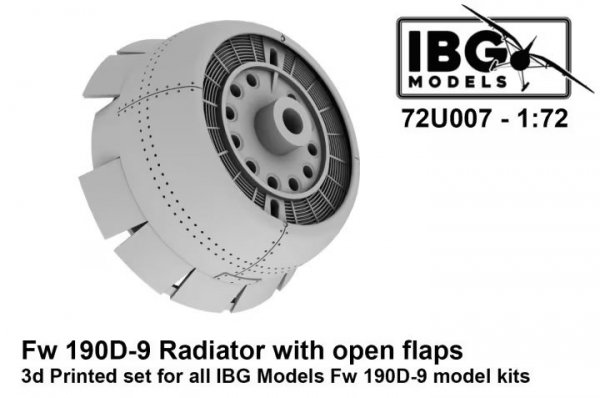 IBG 72U007 Fw 190D-9 Radiator with open flaps 3D printed set