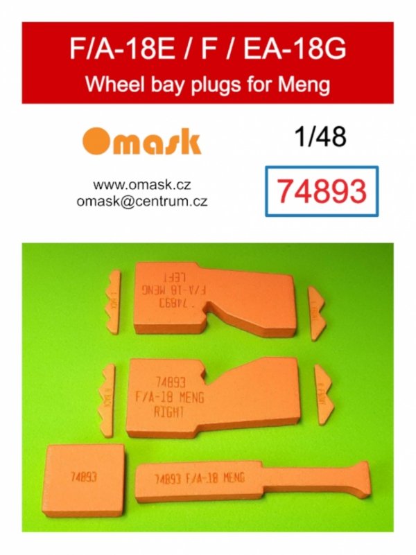 Omask 74893 F/A-18E / F / EA-18G wheelbay plugs (for Meng) 1/48