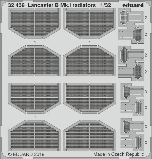Eduard 32436 Lancaster B Mk. I radiators 1/32 HONG KONG MODELS