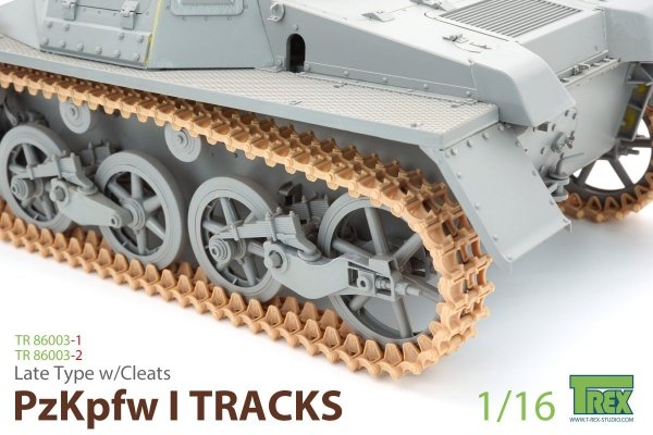 T-Rex Studio TR86003-1 PzKpfw I Tracks Late Type w/Cleats for Ausf.A only 1/16