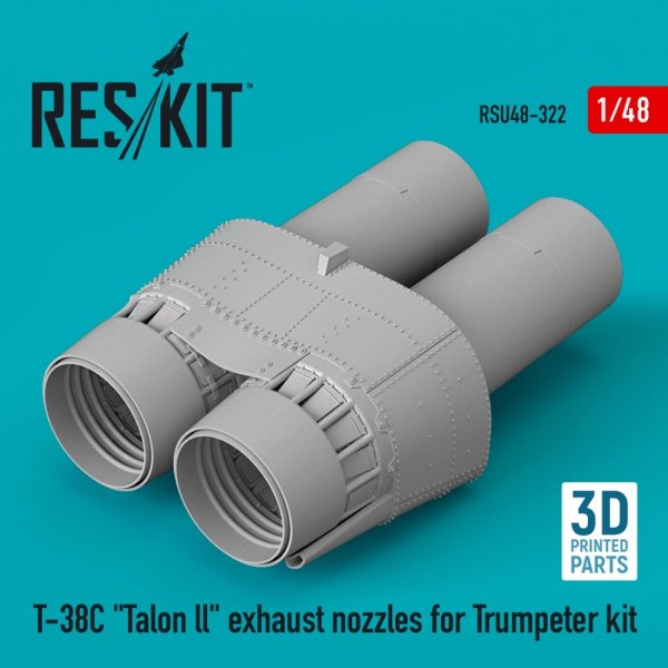 RESKIT RSU48-0322 T-38C &quot;TALON LL&quot; EXHAUST NOZZLES FOR TRUMPETER KIT (3D PRINTED) 1/48