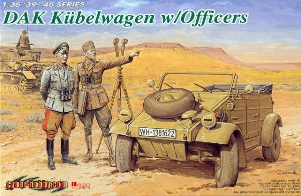 Dragon 6364 DAK Kubelwagen w/Officers