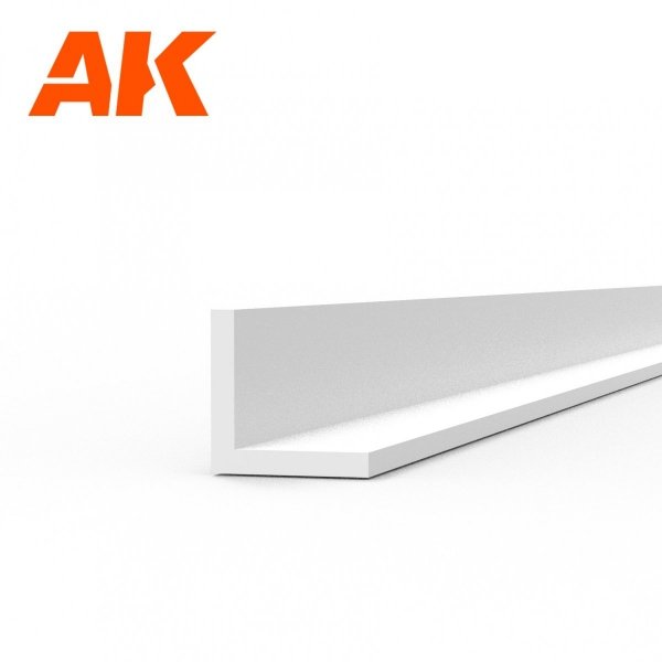 AK Interactive AK6560 ANGLE 2.0 X 2.0 X 350MM – STYRENE ANGLE – (4 UNITS)