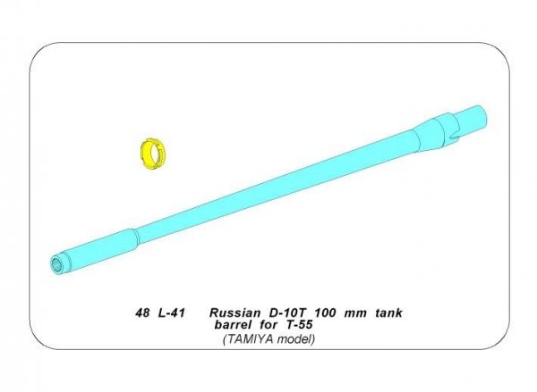 Aber 48L-41 Russian D-10T 100mm tank Barrel for T-55 Fit to Tamiya model: 32571; 1/48