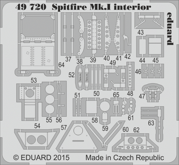 Eduard 49720 Spitfire Mk. I interior S. A. AIRFIX 1/48