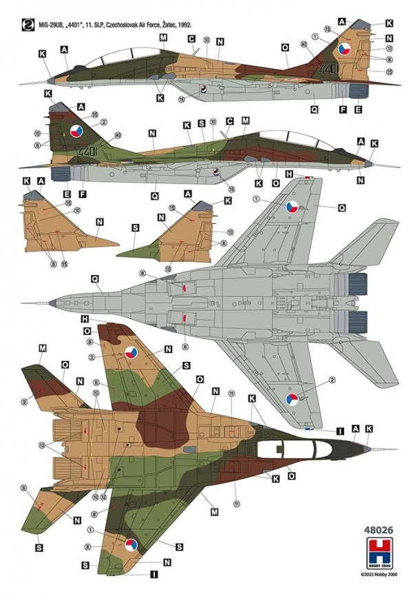 Hobby 2000 48026 MiG-29UB Czech &amp; Slovak Air Force 1/48