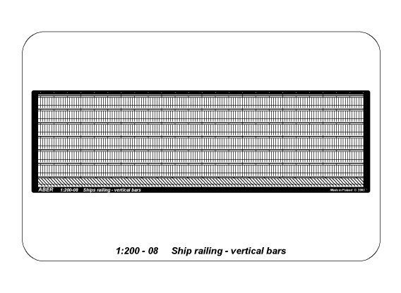 Aber 200-08 Ship railing - vertical bars (1:200)