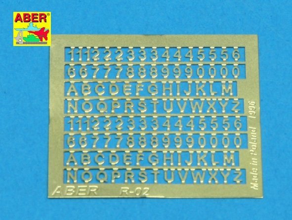Aber R-02 Numbers and letters (1,5mm)
