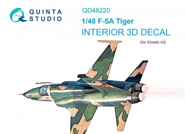Quinta Studio QD48220 F-5A 3D-Printed &amp; coloured Interior on decal paper (Kinetic) 1/48