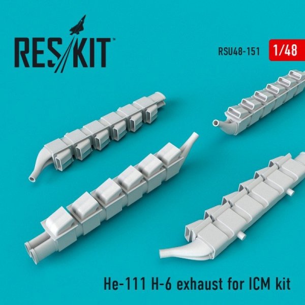 RESKIT RSU48-0151 He-111 H-6 exhaust nozzles for Icm 1/48