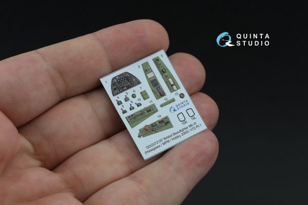 Quinta Studio QDS-72197 Bristol Beaufighter Mk.VI 3D-Printed &amp; coloured Interior on decal paper (Hasegawa/MPM/Hobby2000) (small version) 1/72
