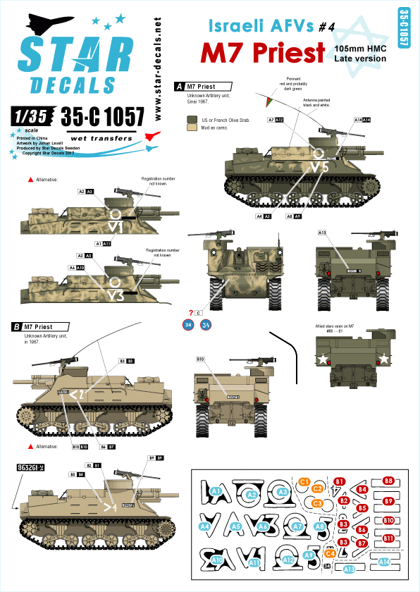 Star Decals 35-C1057 Israeli AFVs 4 1/35