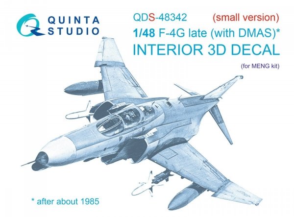 Quinta Studio QDS48342 F-4G late 3D-Printed &amp; coloured Interior on decal paper (Meng) (Small version) 1/48