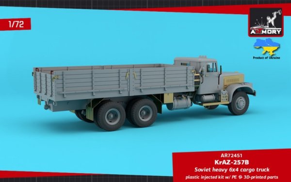 Armory Models 72451 KrAZ-257B Soviet Era Heavy Duty 6x4 cargo truck 1/72