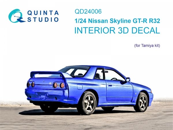 Quinta Studio QD24006 Nissan Skyline GT-R R32 3D-Printed &amp; coloured Interior on decal paper (Tamiya) 1/24