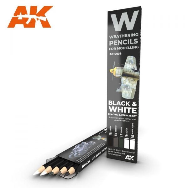 AK Interactive AK10039 BLACK &amp; WHITE: SHADING &amp; EFFECTS SET