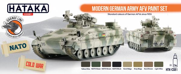 Hataka HTK-CS81 ORANGE LINE – Modern German Army AFV paint set 8x17ml