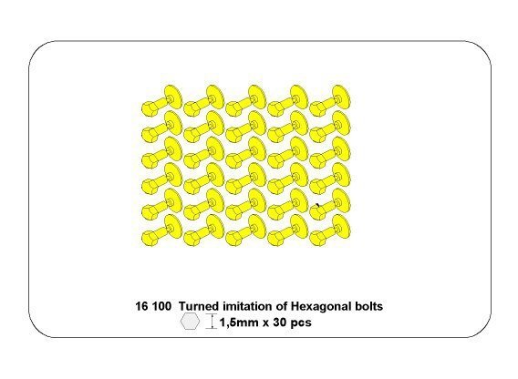 Aber 16100 Turned imitation of Hexagon bolts x30 pcs. (1:16)