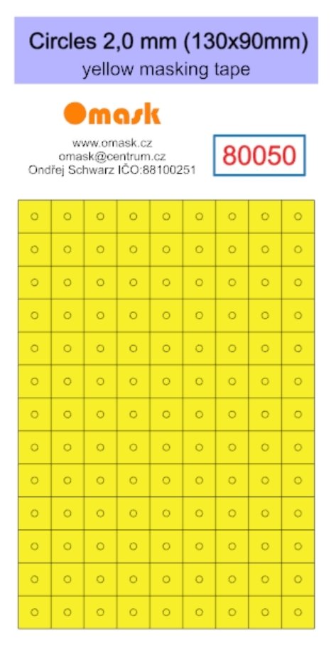 Omask 80050 Circles 2,0 mm (130x90mm) yellow masking tape