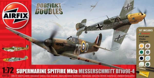 Airfix 50135 Spitfire MkIa and Messerschmitt Bf109E-4 Dogfight Doubles Gift Set 1:72