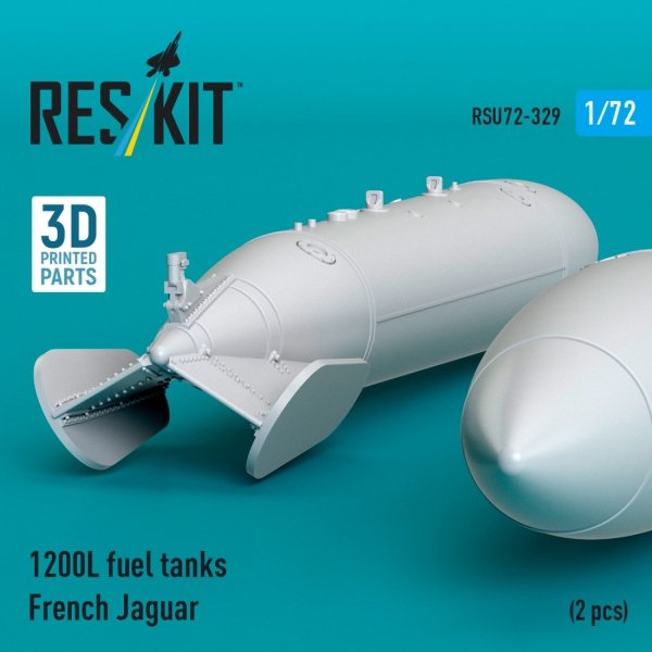 RESKIT RSU72-0329 1200 L fuel tanks French Jaguar (2 pcs) (3D Printed) (1/72)