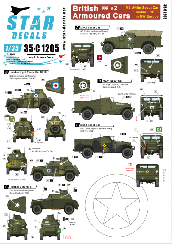 Star Decals 35-C1205 British Armoured Cars # 2 1/35