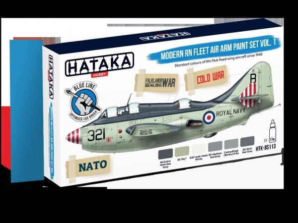 Hataka HTK-BS113 Modern RN Fleet Air Arm paint set vol. 1 (6x17ml)