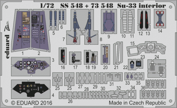 Eduard SS548 Su-33 interior TRUMPETER 1/72