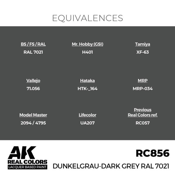 AK Interactive RC856 Dunkelgrau-Dark Grey RAL 7021 17 ml