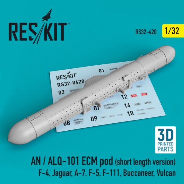 RESKIT RS32-0420 AN / ALQ-101 ECM POD (SHORT LENGTH VERSION) (3D PRINTED) 1/32