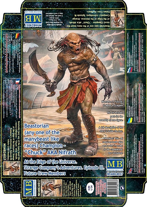 Master Box 24057 Beastorian (any one of the many beast like races) Champion – “Chuck” AKA Nifrath 1/24
