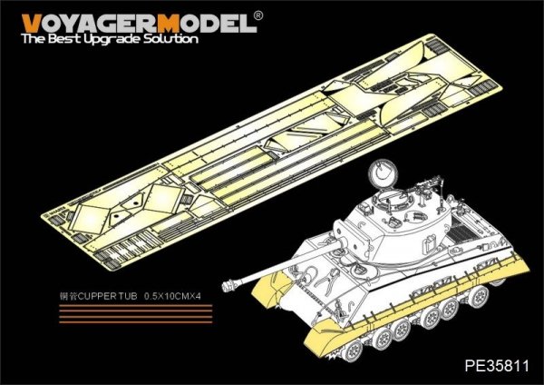 Voyager Model PE35811 WWII US M4A3E8 Sherman Fenders/Track Cover （For TAMIYA 35346) 1/35
