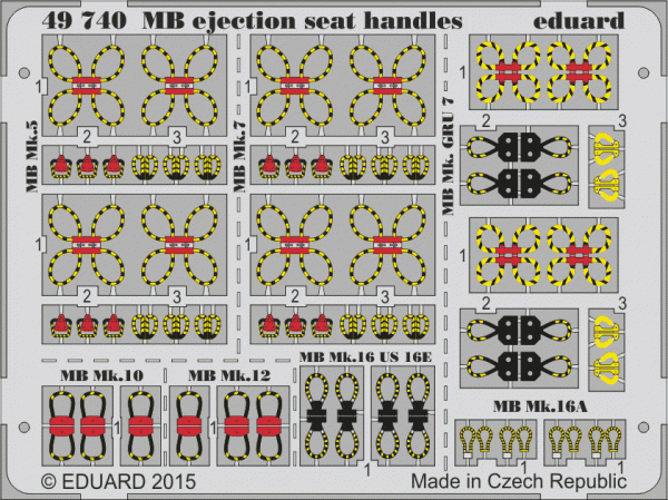 Eduard 49740 MB ejection seat handles 1/48