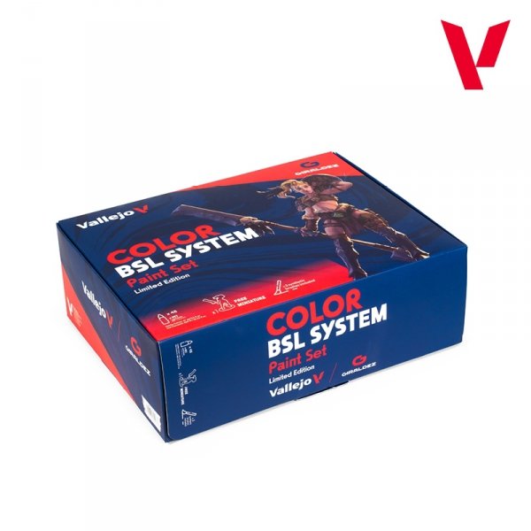Vallejo 72183 Color BSL System Paint Set ( exclusive miniature )( 3 brushes ) - Game Color 48x18ml