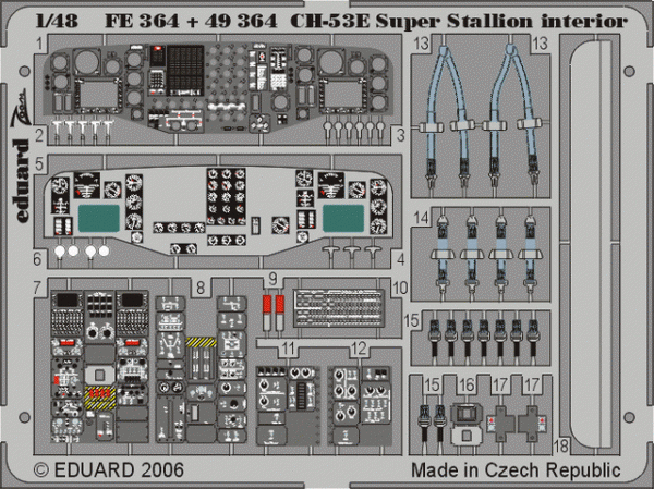 Eduard FE364 CH-53E interior ACADEMY, MRC 1/48