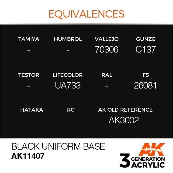 AK Interactive AK11407 Black Uniform Base 17ml