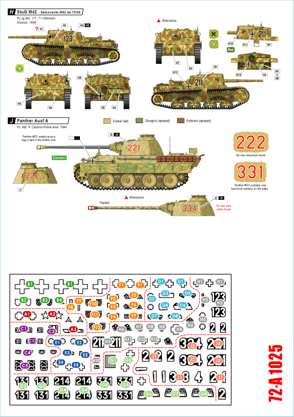 Star Decals 72-A1025 German tanks in Italy # 5. Cassino 1944. 1/72