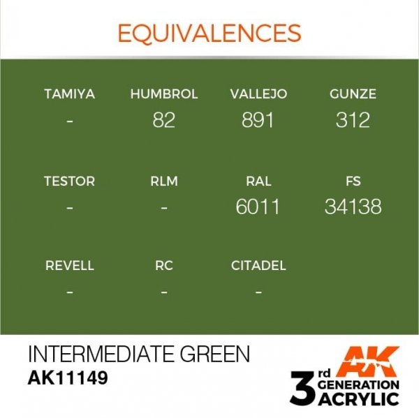 AK Interactive AK11149 INTERMEDIATE GREEN – STANDARD 17ml