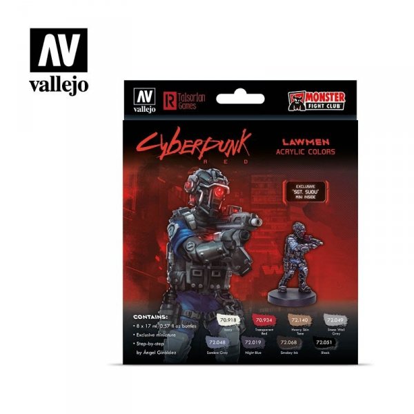 Vallejo 72308 Cyberpunk RED Lawmen Paint Set 8x17ml