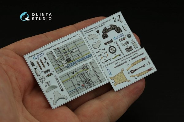 Quinta Studio QD48390 Macchi C.202 Folgore Late 3D-Printed &amp; coloured Interior on decal paper (Hasegawa/Eduard) 1/48