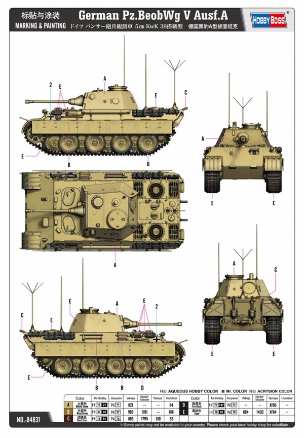 Hobby Boss 84831 German PzBeobWg V Ausf.A 1/48