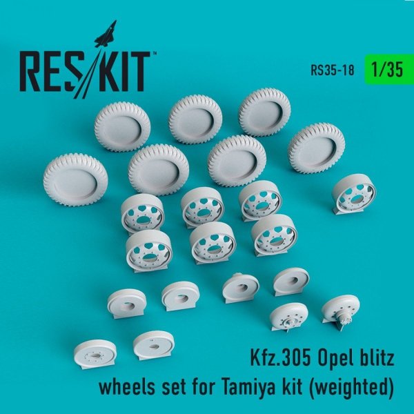 RESKIT RS35-0018 KFZ.305 OPEL BLITZ WHEELS SET FOR TAMIYA KIT (WEIGHTED) 1/35
