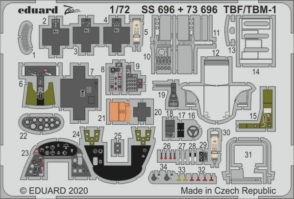 Eduard SS696 TBF/ TBM-1 Avenger 1/72 HASEGAWA