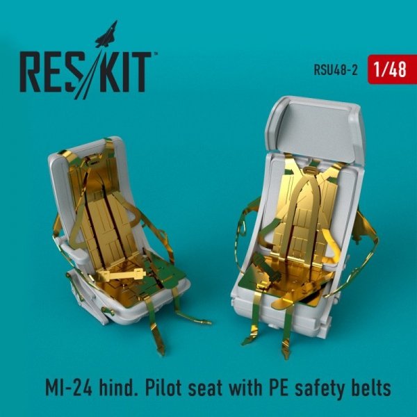 RESKIT RSU48-0002 MI-24 hind Pilot seat with PE safety belts 1/48