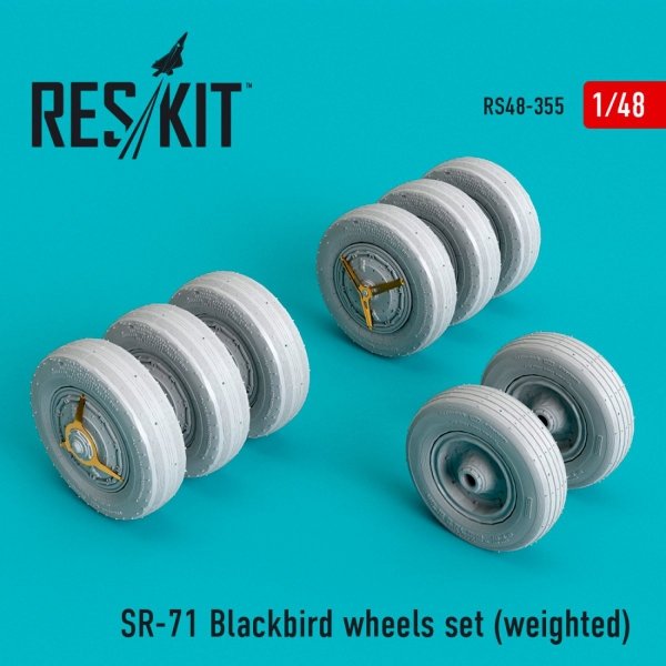 RESKIT RS48-0355 SR-71 &quot;BLACKBIRD&quot; WHEELS SET (WEIGHTED) 1/48