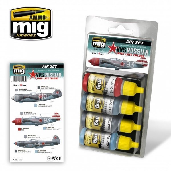 AMMO of Mig Jimenez 7223 Maximize PRINT VVS WWII RUSSIAN LATE AIRCRAFT Set 4x17ml