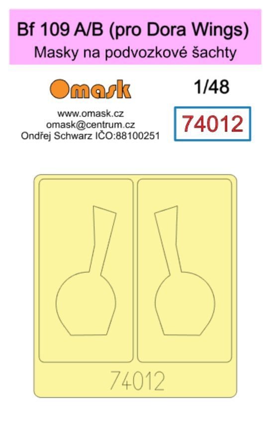 Omask 74012 Bf 109 A/B (for Dora Wings) wheelbay yellow masking tape 1/48