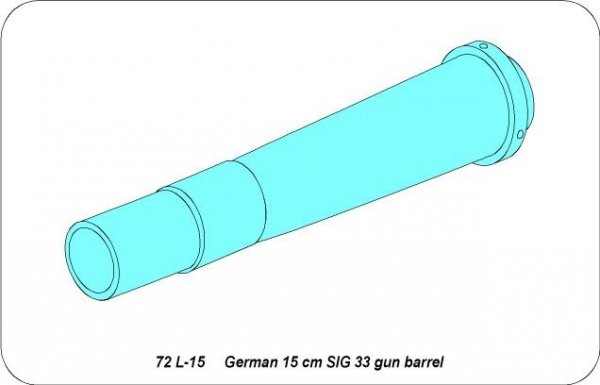 Aber 72L-15 Lufa 15cm do niemieckiej haubicy SiG 33 / German 15cm SIG 33 gun barrel 1/72