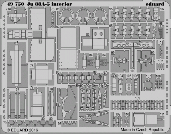 Eduard 49750 Ju 88A-5 interior ICM 1/48