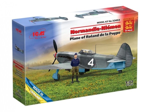 ICM 32093 Normandie-Niémen. Plane of Roland de la Poype (Yak-9T with Roland de la Poype figure) 1/32